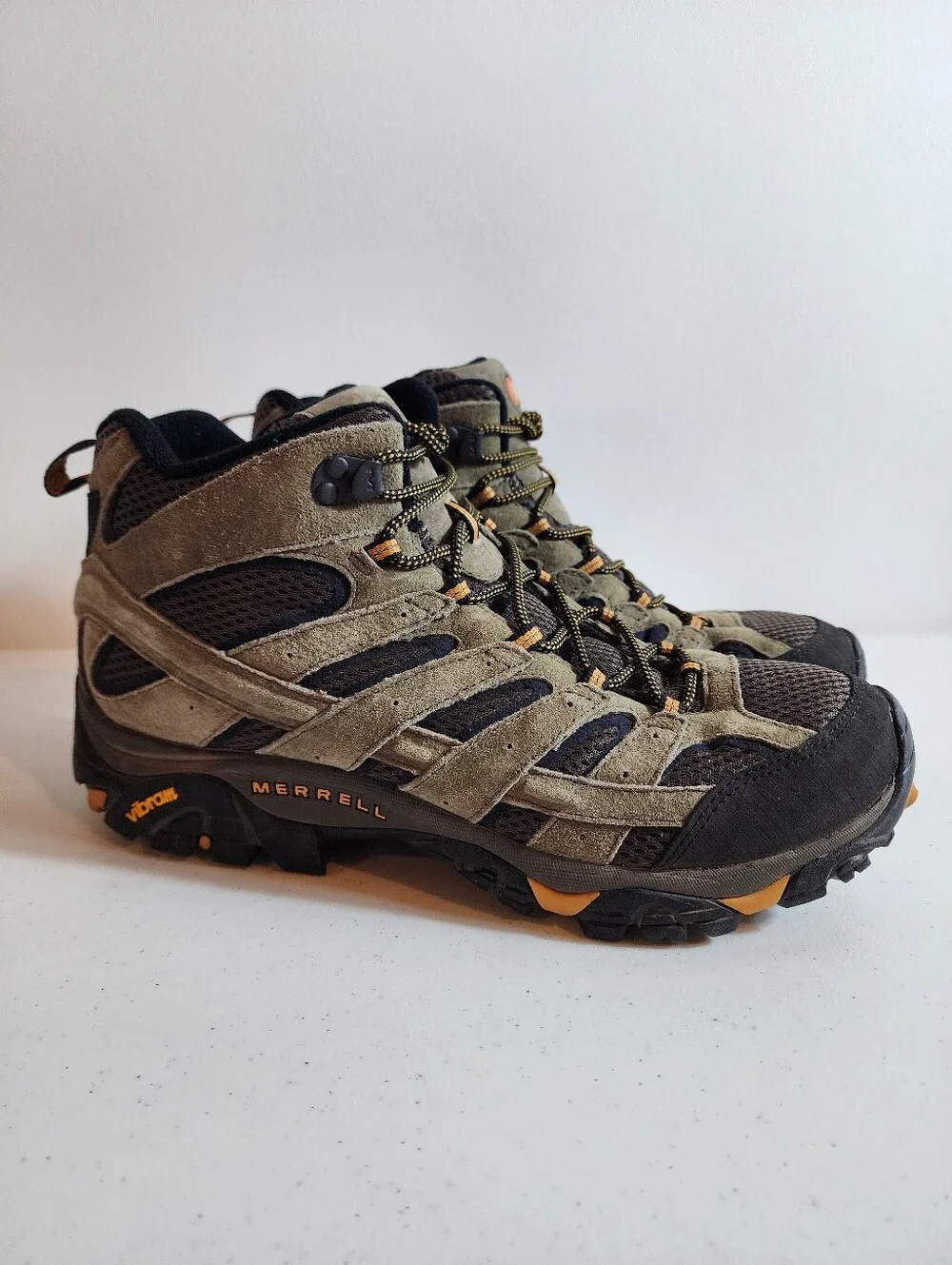 Merrell Mid Moab 2 J06045 Mid Ventilator Brown Suede Hiking Boots Men's US 12